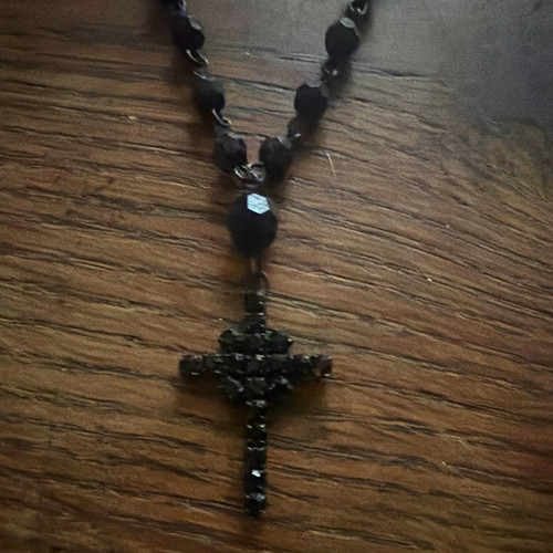 Alte perlenkette schwarz aus - perlenkette,