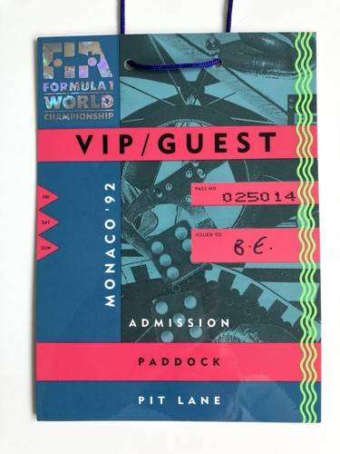 Original vip guest - f1, pass