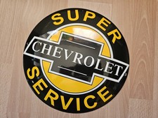 Emailschild Chevrolet Super Service Schild Tankstelle emaill Werbung Werbeschild