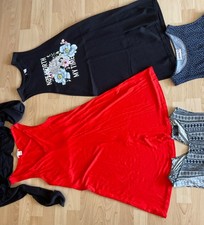 5 tlg Set 4 Kleider + Bolero Jäckchen H&M Orsay rot schwarz blau weiß S 36