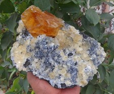 Honigcalcit auf chalcedon - auf,