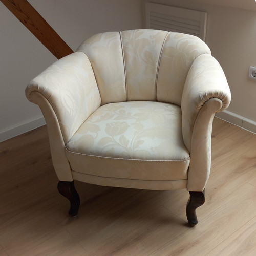 Sessel beige klassisch rundarm - sessel,