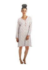 Nachthemd Langarm Boden weiß