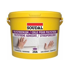 Soudal 28A Styroporkleber für weiche/harte Styroporplatten Wand + Boden 5Kg Weiß