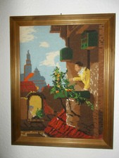 Gobelin Bild echte Handarbeit dunklen Holzrahmen