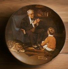 Norman Rockwell Knowles "The Tycoon" Wandteller Porzellan 1982 Vintage Lim.