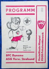 BFC Dynamo - ASG Vorwärts Stralsund  1984 - 85 FDGB POKAL Viertelfinale Hinspiel