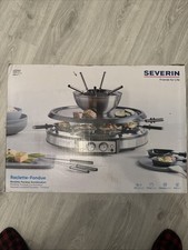 Severin RG 2348 1900W Raclette-Fondue Kombination - Edelstahl-Gebürstet-Schwarz