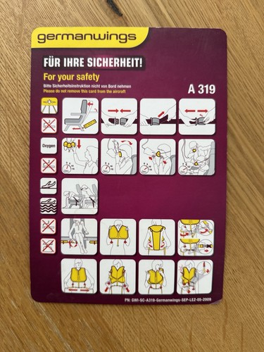 Safety card germanwings a - -,