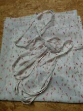 Shabby chic Gardine ca. 118x 60 cm weiß rose leicht fallend mit Bändern Handmade