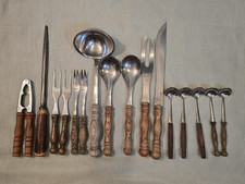 Vintage Küchen- und Grillbesteck Set mit Holzgriffen – WMF, Rostfrei, Gromargan