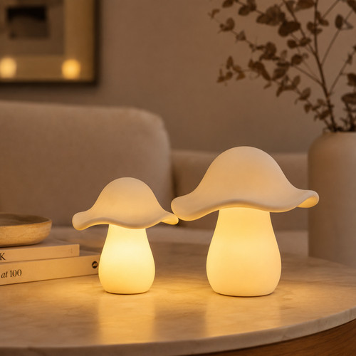 Led porzellan pilz herbstdeko - led,