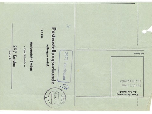 Landpoststempel 2971 suurhusen - landpoststempel,