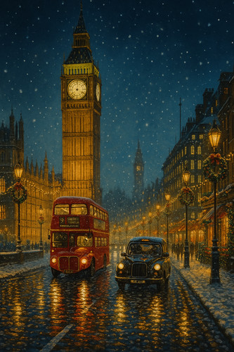 London weihnachtsnacht roter - london,