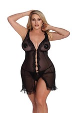 Negligee Damen Schwarz