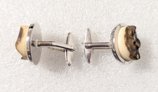 Manschettenknöpfe aus Hirschgeweih Metall Jagdschmuck Vintage