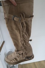 Stiefel, 41, Fransen, Ibiza, Beige