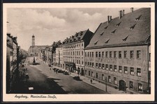 Augsburg, Blick in die Maximilian-Straße, Ansichtskarte 