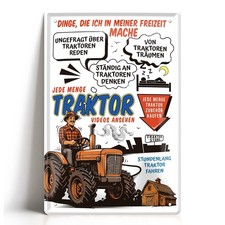 Blechschild 20x30cm Traktor Freizeit Hobby Landwirt Comic Humor Retro Deko