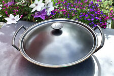 LE CREUSET Wok Gusseisen mit Deckel schwarz 36cm - TOP ZUSTAND