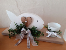 Kommunion Konfirmation Firmung Christusfisch Teelicht Deko Holz f. Tisch Kommode