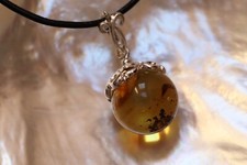 Bernstein Anhänger - Kugel - 16 mm - Amber - Trachten - Sterling Silber - 925 -