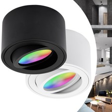 LED RGB Aufbau Strahler WiFi flach 230V Leuchte Aufbauspot Aufputz 5W Milan-S