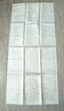 Sich regen bringt Segen, Damast Handtuch Küchentuch Bauer Spruch um 1910 antik