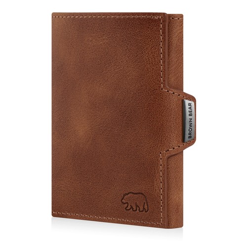 Brown bear slim wallet - bear,