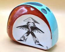 Sehr schöne Designervase 1960er Jahre, handbemalt, Blumensteckvase, asiatisch