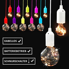 Kabellose LED Lampe mit Zugschalter Glühbirne Lese Schrank Licht Leuchte Deko
