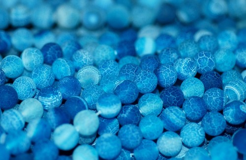 Achat perle kugel matt - perle, blau