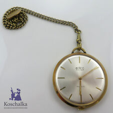 BWC Taschenuhr, incabloc swiss, Handaufzug mit Kette, vergoldet (E4783)