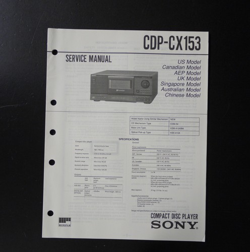 Original sony cdp - sony, cdp-cx153