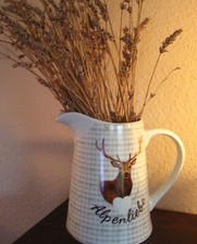 Vase Kanne Krug Keramik Porzellan Landhausdeko Antik Shabby Hirsch Alpenliebe_2