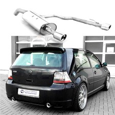 OX Endschalldämpfer re li je 1x90mm gerollt mit Absorber VW Golf 4 R32 Design