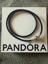 Pandora Moments Doppeltes Armband Leder Schwarz 41 CM