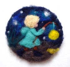 ♥WOLLBILD JUNGE MIT LATERNE