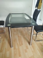 Wunderschöner Schwarzer Glastisch Mit Bunten Glitzer (EIN PAAR KRATZER IM GLAS!)