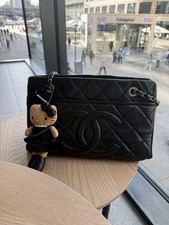 CHANEL Tasche Schwarz Vintage Tote Handtasche Leder