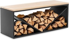 Kaminholzregal mit Bank |