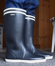 AIGLE  Gummistiefel Goeland 2 Segelstiefel Navy Größe 45 **NEU** Regenstiefel