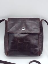 #SE1821# Aigner kleine Handtasche/Schultertasche (Kroko-Prägung) Vintage braun