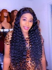 100% Human Hair curls 20 inches Wig Natural Black with styling 