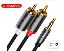 1,5m 3,5mm Klinke auf 2x Cinch RCA Stecker Cinch zu AUX Klinke Audio HiFi Kabel