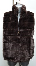 COOLE FELLWESTE PELZWESTE FAKE FUR FELL PELZ WESTE KAPUZE KUNSTPELZ JACKE BRAUN