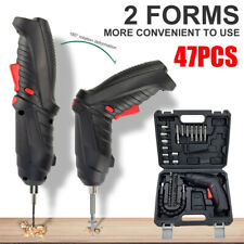 47PCS Akkuschrauber Akkubohrschrauber inkl 30er Bitset 4,2 V Li-Ion Akku mit LED