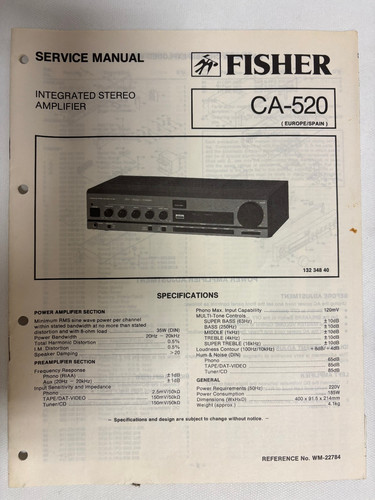 Fisher service manual - service,