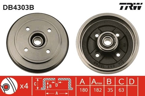 Trw db4303b bremstrommel für - trw,