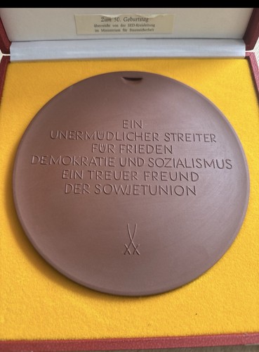 Ddr porzellanmedaille etui - porzellanmedaille,